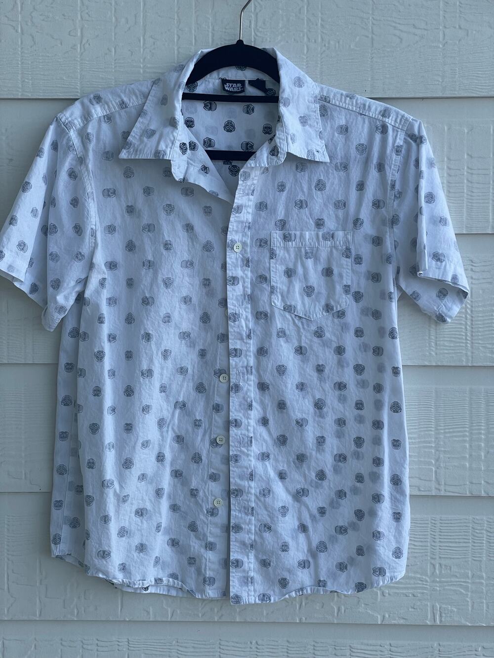 Star Wars White Reverse Stormtrooper Print SM 100% Cotton